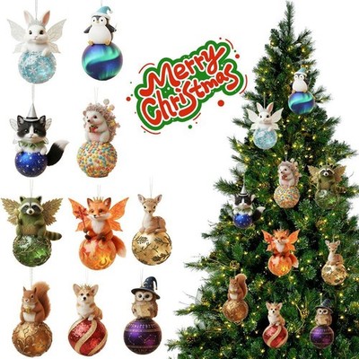 Wildlife Wonders Collection Crystal Glass Ornament,Animal Christmas B4N9