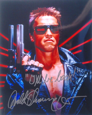 Arnold Schwarzenegger orig. Autogramm  20x24 TERMINATOR