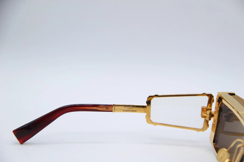 NUEVO BALMAIN PARIS WONDER BOY III BPS-127C-145 ORO ROJO AUTÉNTICO GAFAS DE SOL 145 MM Foto 3 de 4