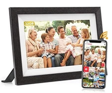Frameo 32GB Digital Picture Frame 10.1 inch Smart WiFi Digital Photo Brown