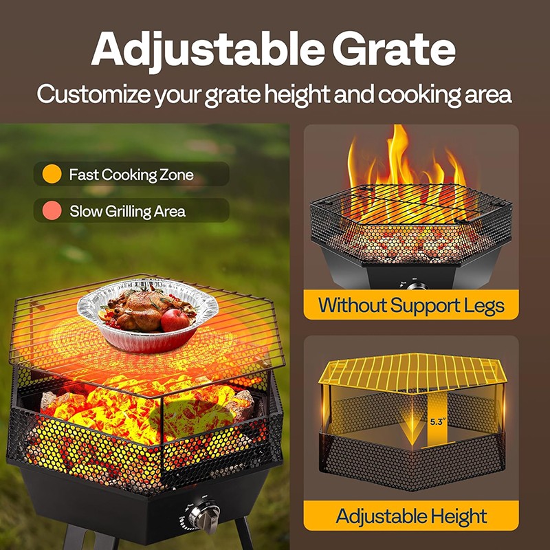 24'' 58,000 BTU Portable Propane Outdoor Gas Fire Pit w/ Carry Bag, Tank Holder