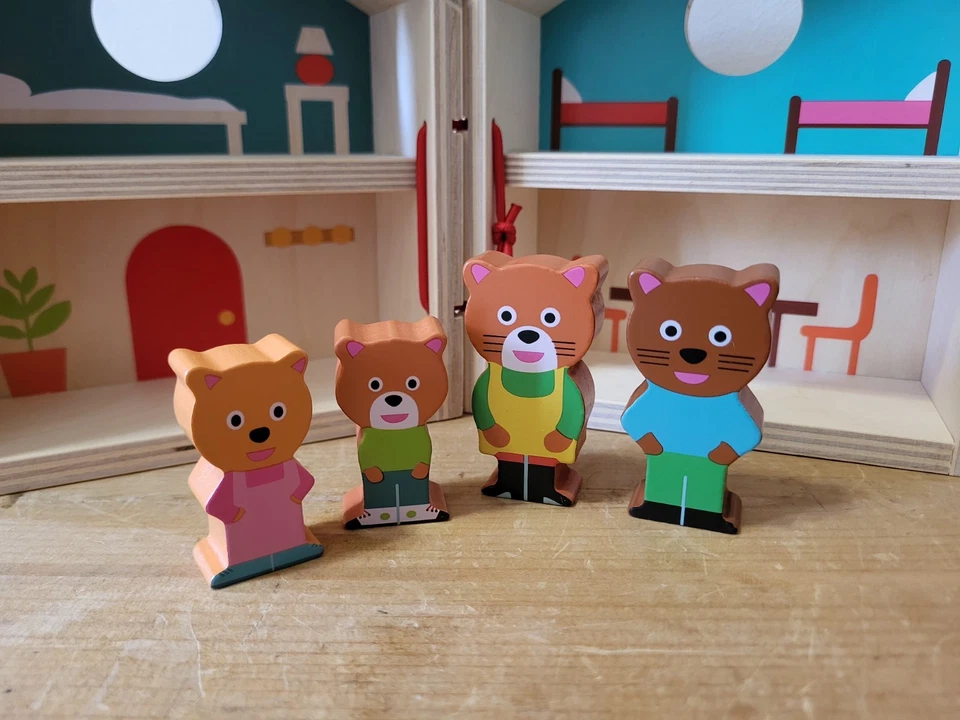 Djeco Wood Playhouse Cat Family Creative Immaginative Play Montessori France - Изображение 2 из 4