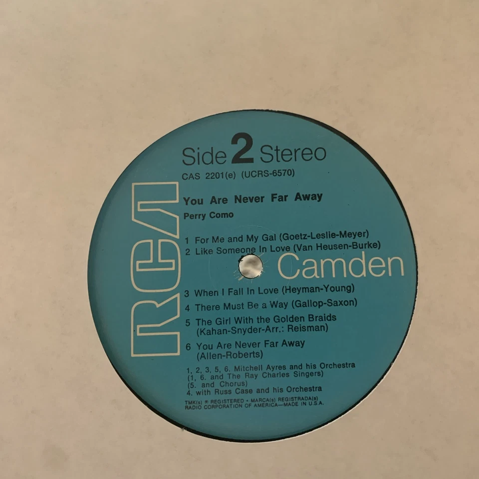 PERRY COMO You Are Never Far Away LP RECORD - Image 2 of 2