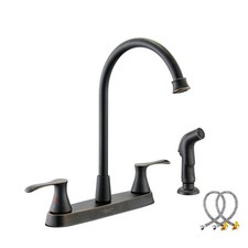 KirlystonE Oil-Rubbed-Bronze Kitchen With Side Sprayer, Oil Rubbed Bronze