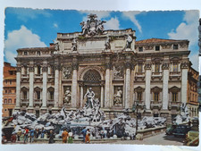 🟢 cartolina d'epoca  roma - fontana di trevi