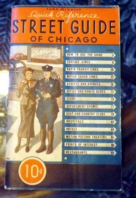 vintage 1937 Street Guide of Chicago with some maps & Surface Lines