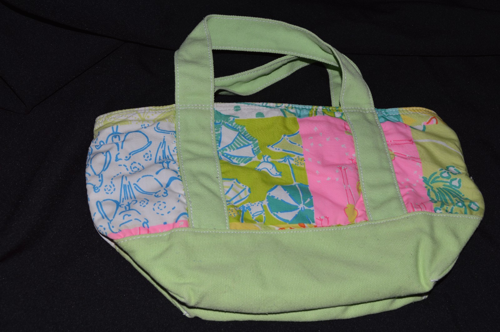 VINTAGE LILLY PULITZER SMALL PATCHWORK CANVAS TOT… - image 4