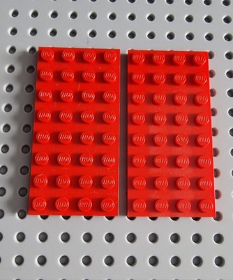 LEGO Platte Bauplatte Basisplatte flach 2 Stück rot 4x8 red Plate 3035 R2