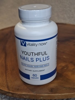 Genuine Vitality Now Youthful Nails Plus Nail Health 60 Caps Exp 05/2027 - NEW ^