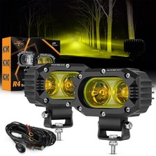 Auxbeam LED Amber Fog Light, 4Inch 60W Led Driving Offroad Lights Pod Super B...