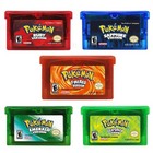 Game Card Ruby Sapphire Emerald Fire Red Leaf Green For Pokemon GBM GBA