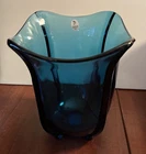 Beautiful FENTON Indigo Blue Glass Vase 7" Tall