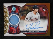 2023 Bowman Chrome Relics Gold Refractor 12/50 Triston Casas #BCAR-TC Auto 1v3