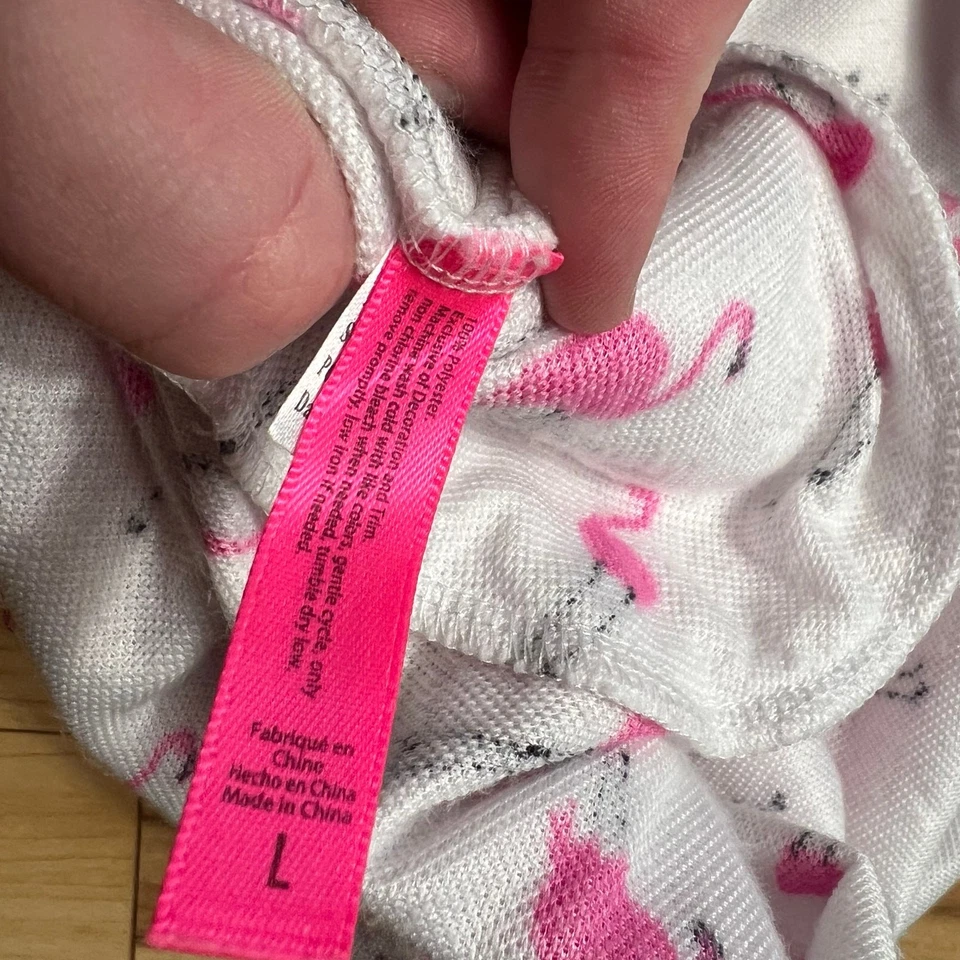 BETSEY JOHNSON Flamingo Terry Bath Robe Hooded Mini Dress Size Large Coquette - Image 4 of 4