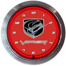 Neonetics 8VIPER Dodge Viper Neon Clock 15 Width x 15 Height x 3 Depth