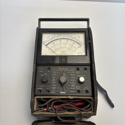 #ad Vintage Simpson 260 Series 6XLPM Volt Ohm Milliammeter Multimeter w Case USA $79.95