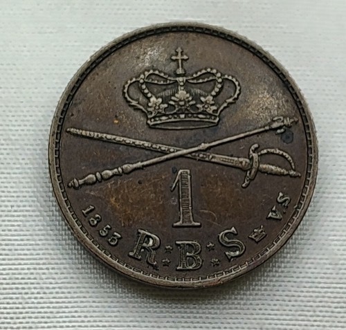 1853 Danimarca 1 Rigsbankskilling bella moneta dettagliata - Foto 3 di 11