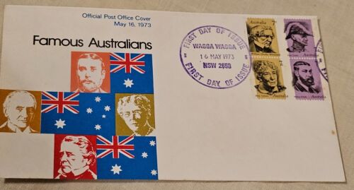 1st Day Issue Famous Australians four Stamps each depicting one famous Aussie - Picture 4 of 12