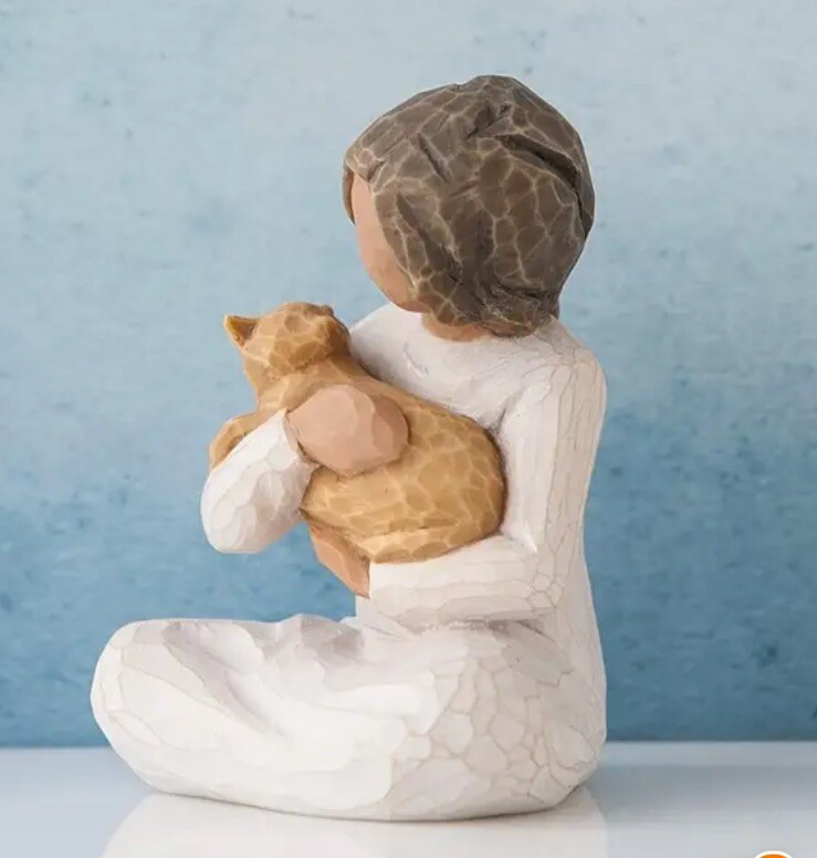A Woman & Her Cat Figure Statue Girl - Memorial