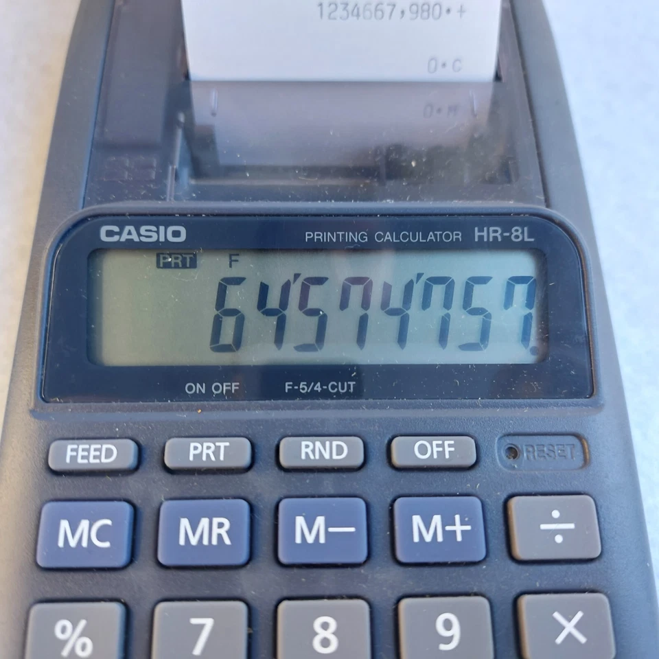 Casio HR-8L Printing Calculator Black Tested with 20 Rolls Brand New Free P&P - Image 3 of 4