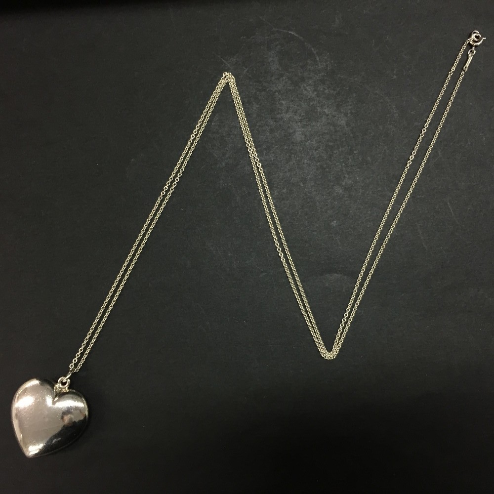 TIFFANY&CO. Silver 925 Heart Motif Pendant Necklace/2AF2188