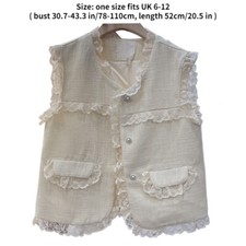 Gilet Elegante Senza Maniche Con Bottone E Pizzo
