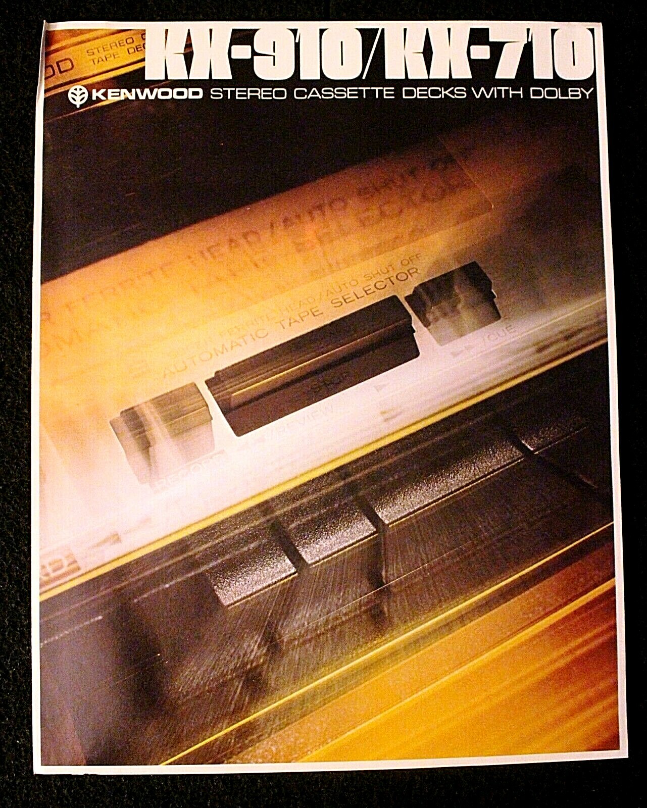 ORIGINAL KENWOOD STEREO CASSETTE DECKS, KX-910 & KX-710 BROCHURE, Specs, 6-pg!