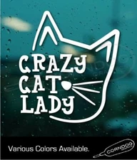 Crazy Cat Lady STICKER VINYL DECAL KITTIES CATS FUR BABIES HORDER 