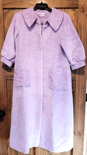 Montgomery Ward Purple Fuzzy Robe Womens Size L Housecoat Cozy Snap Vintage