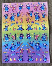Lisa Frank Sticker Sheet Painter Panda Mouse S725