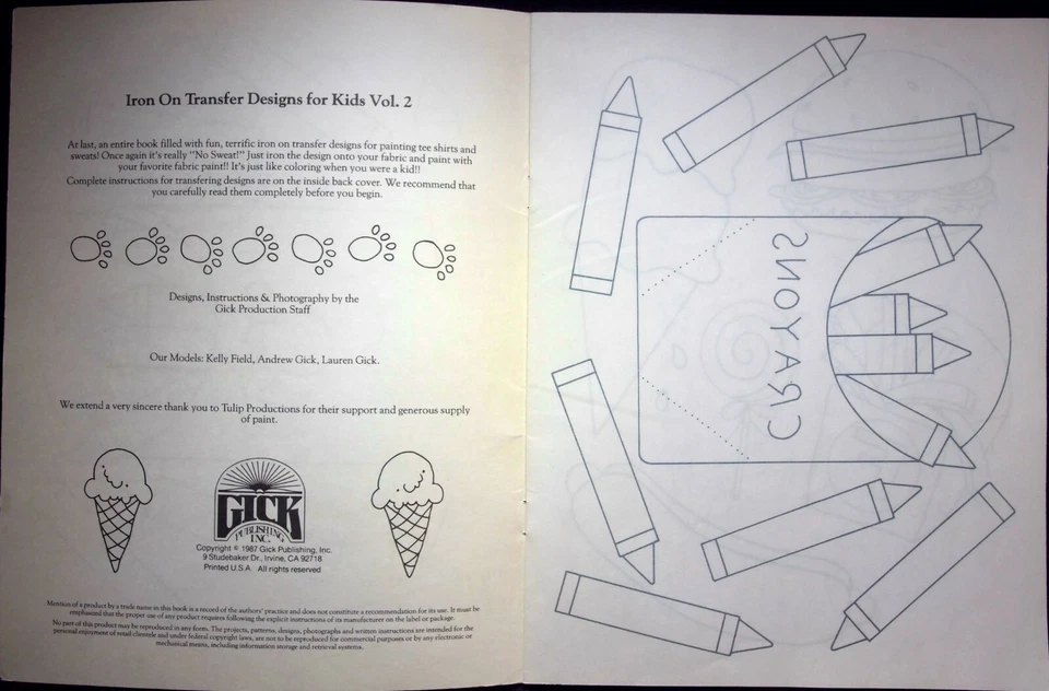 IRON ON DESIGNS - PATTERNS, KIDS VOL.2 GP. 503 FUN, FAST, SO EASY...JUST IRON ON - Image 2 of 4