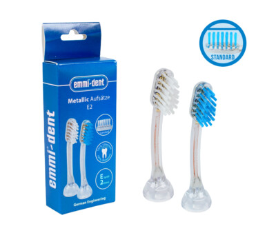 Emmi-dent - set of  2 adult size bristle-head attachments (2-pin connection)