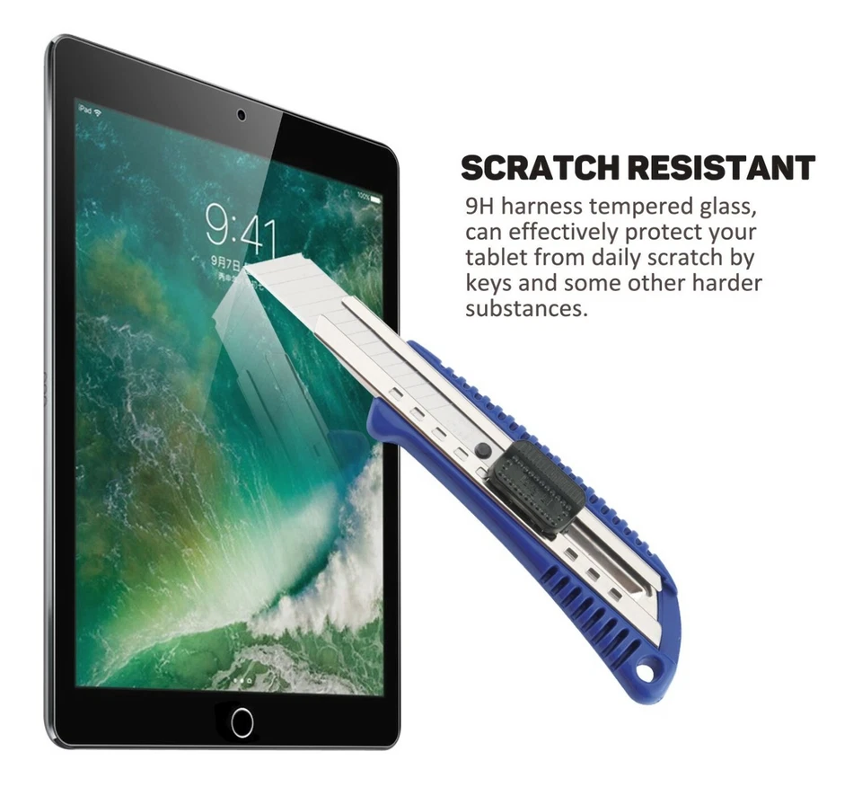 [2 Pack]Tempered GLASS Screen Protector for Apple iPad 5th 6th Air Air 2 9.7inch - Image 4 of 4