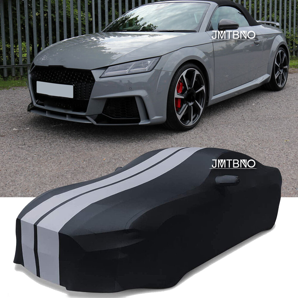 For AUDI R8 RS3 TT Full Cover Indoor Stretch UV Dustproof Custom Black + Grey US