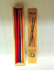 Toysmith Wooden Pick-Up Sticks Classic Game Wooden Storage Box
