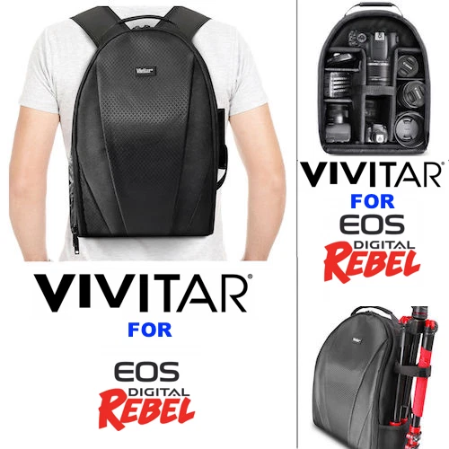 52" TRÍPODE + MOCHILA VIVITAR + KIT REMOTO IR PARA CANON EOS REBEL T5 T5I T6T6I T3I Foto 3 de 4