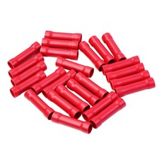 25pcs Wire Butt Crimp Connector Vinyl Red 8 awg gauge GA Terminal Plug Car Radio