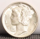 1945 10C Mercury Dime 447