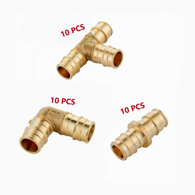 EFIELD 30 PCS 3/4'' PEX  Expansion F1960 Fittings Elbow,Coupling, Tee(10 PCS/EA)