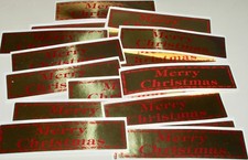 20 CT. MERRY CHRISTMAS FOIL 5" x 1 1/4" Christmas/Holiday Stickers