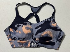 Women's Under Armour UA Breathelux Printed Crossback Sports Bra Blue Small NWT