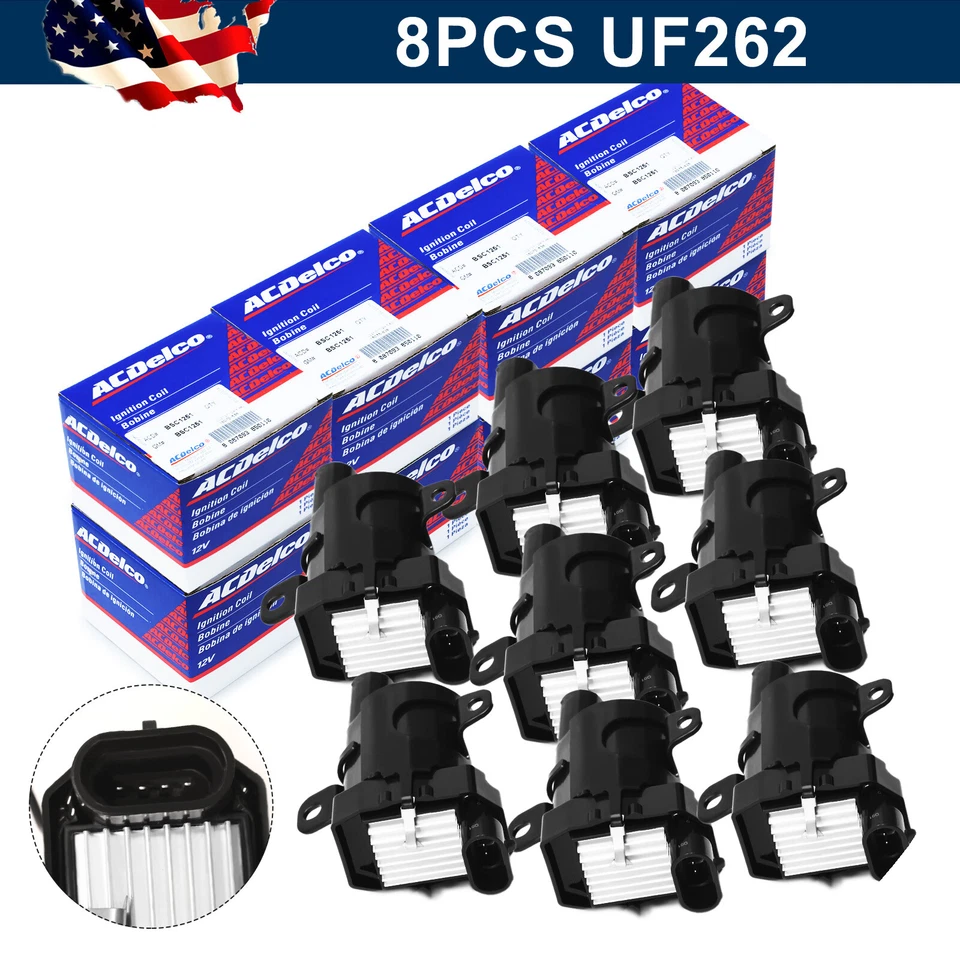 Round Ignition Coil Spark Plug Pack For Chevy Silverado GMC LS1 LS3 4.8 5.3 6.0L Foto 2 de 4