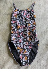 JOLYN Brandon II 2 One Piece Swimsuit Womens Sz 28 Orange Pink Stars Swim Suit