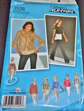 Simplicity Project Runway Pattern 3538 Jacket with Style Options 4-12 Uncut