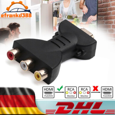 Audio Adapter HDMI-compatible Klinke Stecker auf 3 Cinch Chinch für Konverter HO