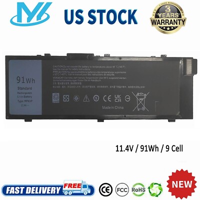  91Wh Battery MFKVP For Dell Precision 15 7510 7520 17 7710 7720 M7510 M7710