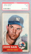 1953 Topps #119 Johnny Sain  PSA NM 7 - New York Yankees