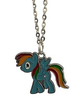 My Little Pony Necklace Rainbow Dash Charm Enamel Metal Pendant