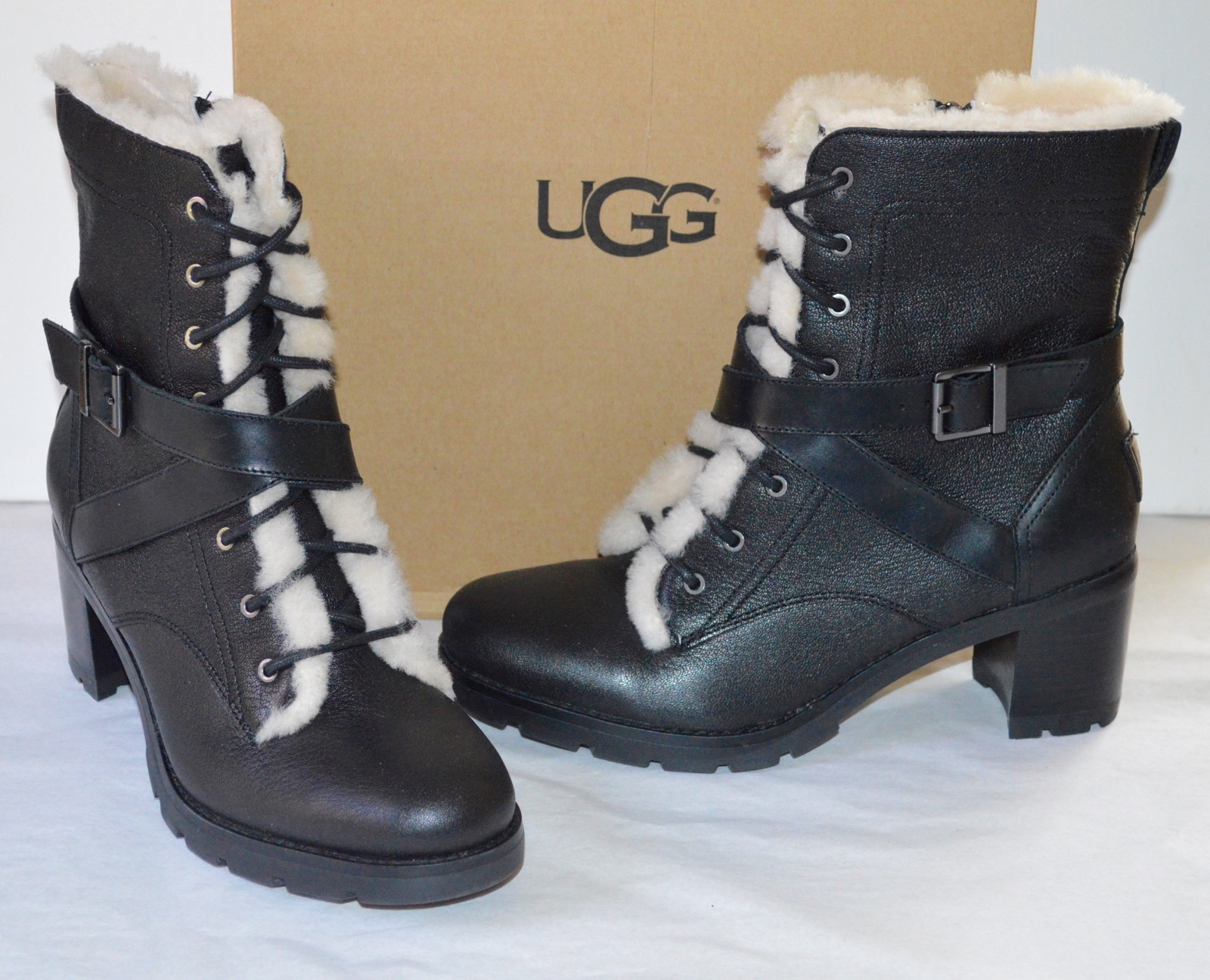 New $265 UGG Ingrid Black Leather 