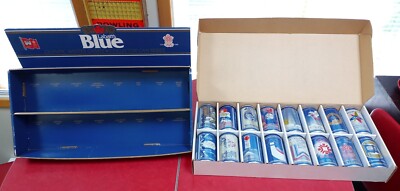 1988 Olympic Labatt Blue Collector Can Set and Rare Store Display
